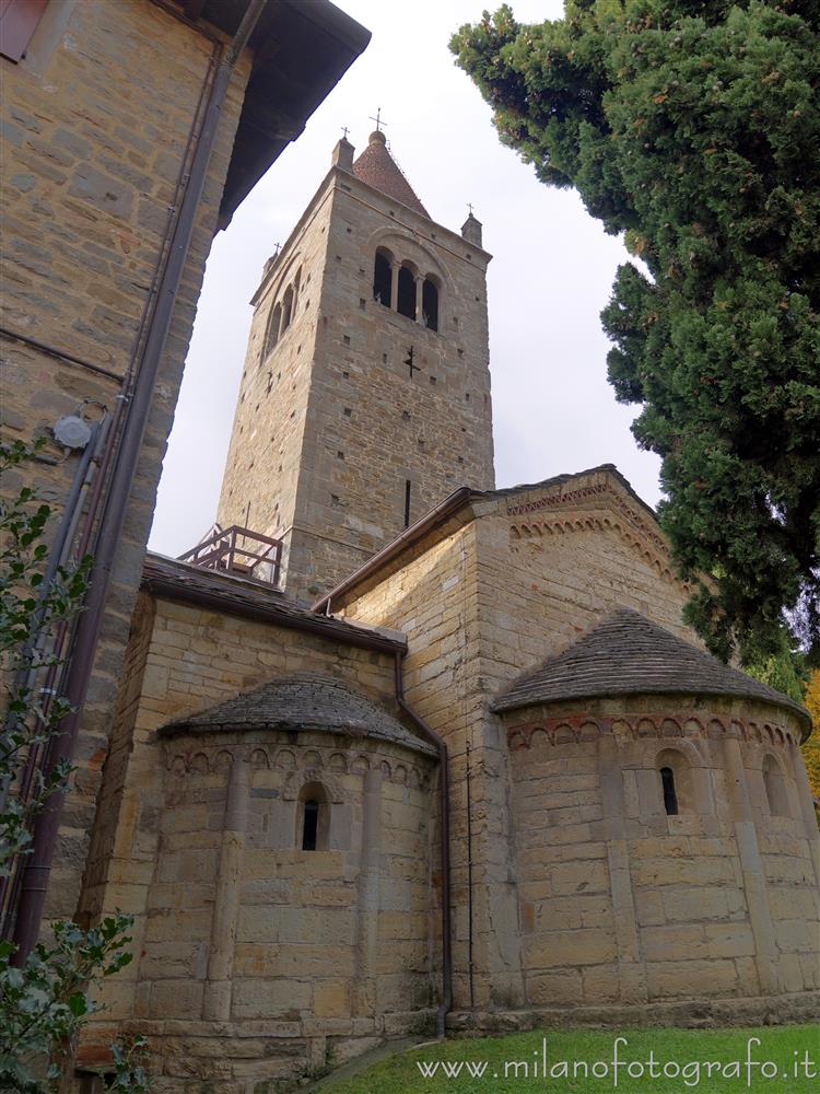 Sotto il Monte (Bergamo, Italy) - Apses and bell tower of the Abbey of Sant'Egidio in Fontanella